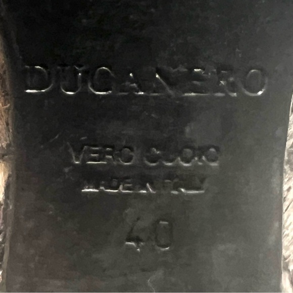 Ducanero Tan Brown Pony Hair Point Toe Leather Block Heel Booties Women’s 40 - Picture 14 of 15